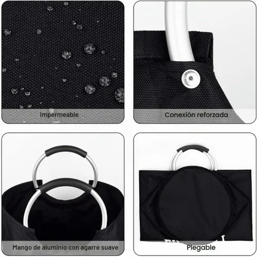 Vista 4 de [Usado] Dalykate Cesta de Ropa Extragrande 115L Cesta de Ropa Plegable de Tela Oxford Cesto de Ropa Plegable Bolsa de Ropa Plegable con Asas