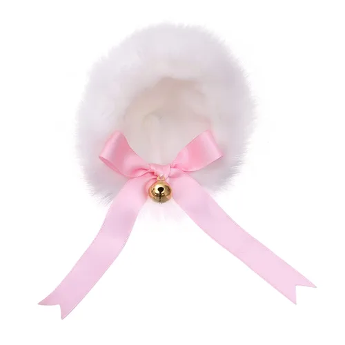 Vista 3 de Pinza para el pelo con campana de orejas de gato con campana para cosplay de niña de felpa de zorro peludo, clip para el pelo para disfraz