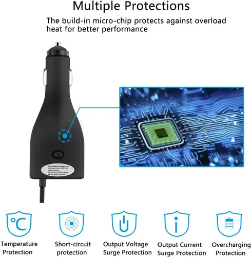Vista 3 de Cargador de coche Surface de 42 W, 12 V, 2.58 A, fuente de alimentación para Microsoft Surface Pro 3/Pro 4/Pro 5/Pro 6, Surface Book, Surface Go