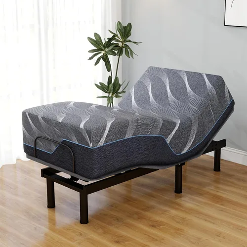 Vista 11 de Vipbear Base de cama ajustable individual XL, marco de cama de masaje doble cabezal y reposapiés, cama eléctrica con control remoto inalámbrico