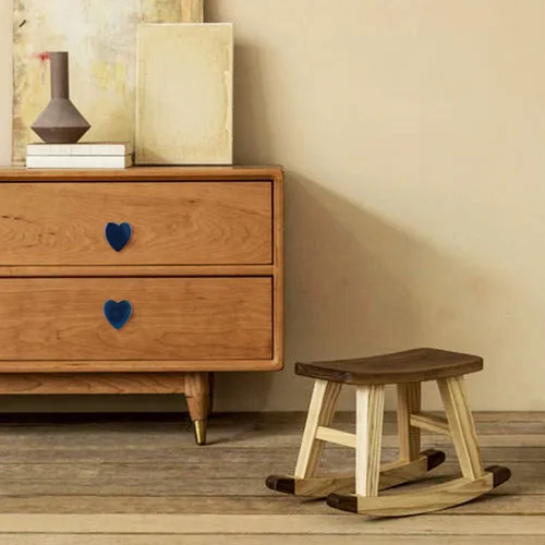 Vista 3 de Rockcloud Cajón de perilla de ágata con tornillos, mango de ágata azul en forma de corazón para armario, armario, accesorios, decoración de muebles
