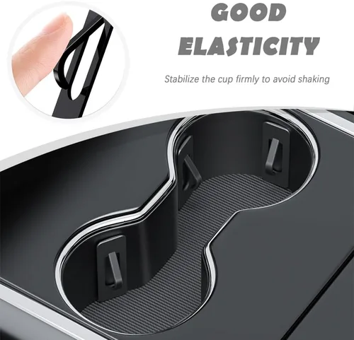 Vista 5 de Soporte para tazas de automóvil con adhesivo, portavasos para automóvil, estabilizador de silicona antivibraciones para almacenamiento de automóvil