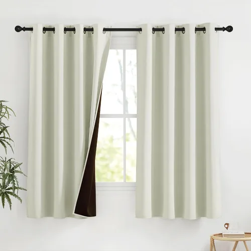 Vista 32 de NICETOWN Cortinas 100% Opacas Cortas de 36 Pulgadas de Largo para Dormitorio, Privacidad Aislamiento Térmico con Ojales Cortinas de Ventana