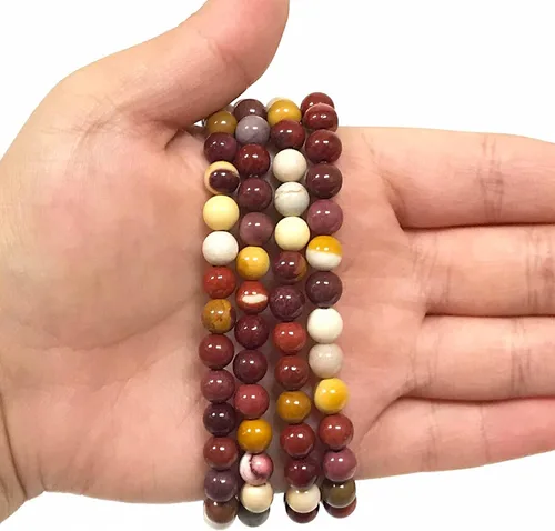Vista 67 de Gem Avenue Handmade Round Bead Stretch Bracelet Unisex Natural Stone Beaded Jewelry for Men & Women, Elastic Wristband for Daily Wear