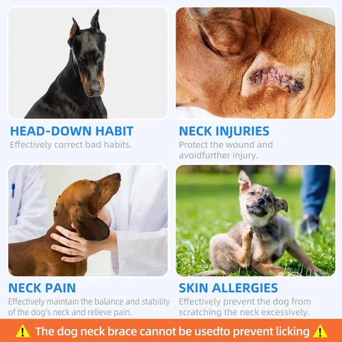 Vista 5 de ETIAL Soporte para el cuello para perro después de la cirugía, collar protector transpirable para perros para evitar que las mascotas cicatricen