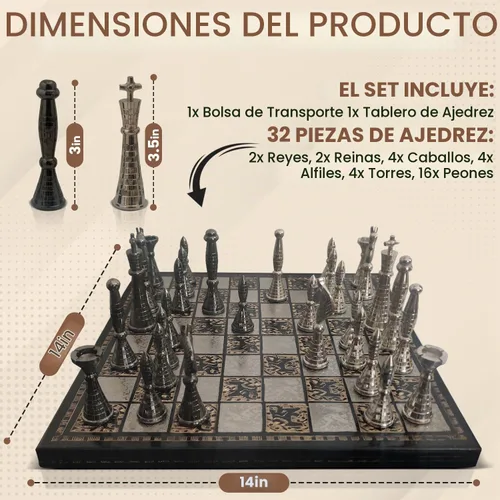 Vista 3 de Juego de ajedrez de metal coleccionable de latón tribal Warli Art en caja de almacenamiento de cuero. (12 x 12 pulgadas)