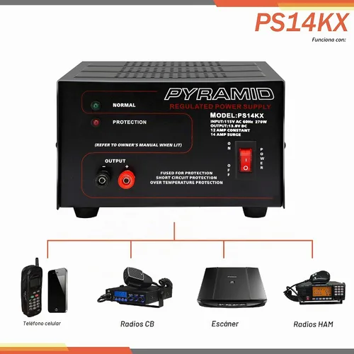Vista 4 de Pyramid Fuente de alimentación de banco compacto universal, 12 amperios regulado lineal de laboratorio doméstico convertidor de CA a CC de 12 V