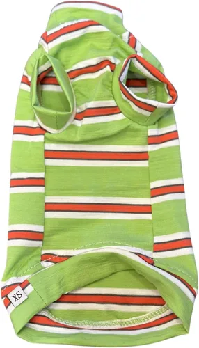 Vista 11 de Camisa de algodón con cuello redondo para gatos sin pelo Sphynx de rayas vintage, ropa para mascotas con mangas, camisetas para gatitos para Sphynx