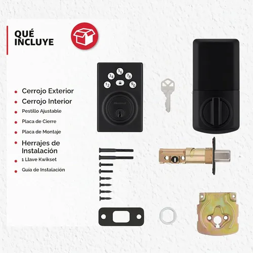 Vista 8 de Kwikset Powerbolt 240 Pestillo Electrónico Contemporáneo con Teclado de 5 Botones Negro Mate para Puerta, con Entrada sin Llave Conveniente, Códigos