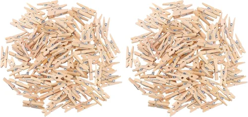 Vista 12 de DECORA Pinza de madera pintada colorida de 1.4 in/1.38 pulgadas, 100 piezas para clips de fotos, álbumes de chatarra, manualidades, envoltura