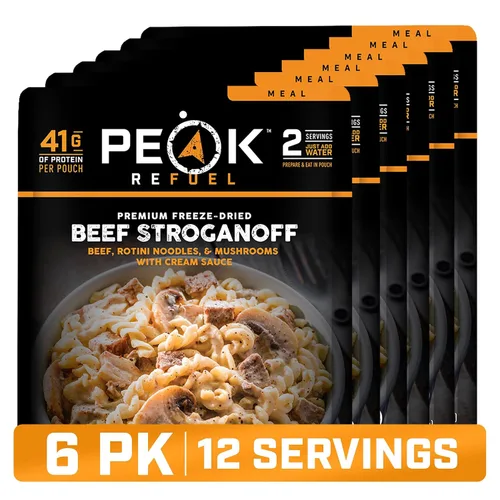 Vista 3 de Peak Refuel Beef Stroganoff - Comidas para acampar liofilizadas, carne real