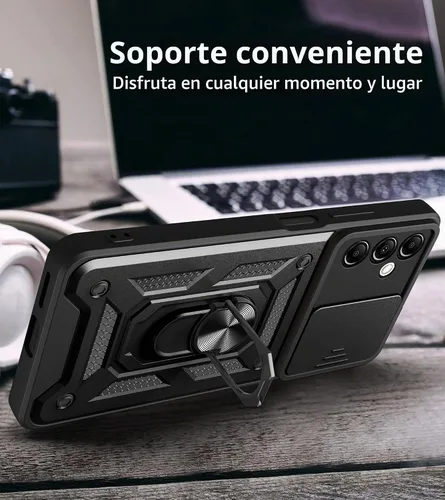 Vista 5 de Funda para Samsung Galaxy A14 5G con [2 unidades] protector de pantalla, para Galaxy A14 4G, funda protectora de doble capa resistente para teléfono