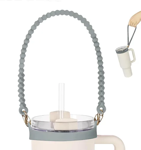 Vista 7 de Mango para botella de agua, soporte de silicona suave y duradero, eslinga, cordón, portador con correa, se adapta a la mayoría de botellas de agua