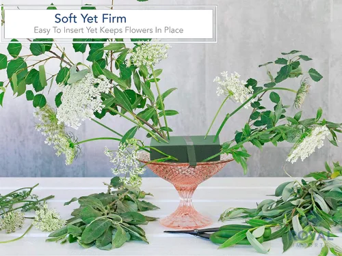 Vista 3 de Paquete de 2 bloques de espuma floral (9 x 4.3 x 3.1 pulgadas) para arreglos florales, espuma de floristería húmeda y seca para flores frescas