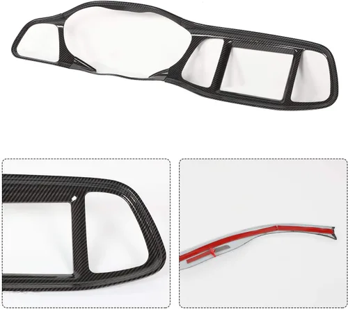 Vista 3 de JeCar Marco de tablero panel de mando compartimento central, accesorio decorativo interior compatible con Dodge Challenger 2015-2023, textura