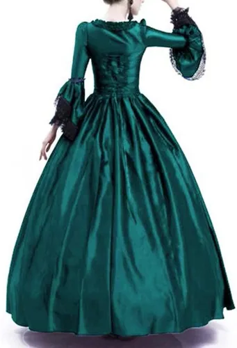 Vista 5 de Vestido gótico vestidos florales vestidos de cuello cuadrado vestidos impresos invierno bola mujeres retro otoño vestido de mujer