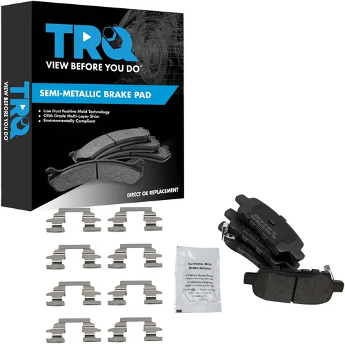 Vista 203 de TRQ Pastillas de freno delanteras semi metálicas compatibles con Ford Expedition 2018-2021 F-150 2018-2020 Lincoln Navigator 2018-2022