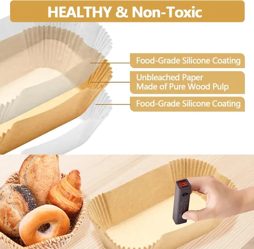 Vista 5 de UBeeize Forros para Molde de Pan de 2 lb, 100 PCS Forros para Molde de Pan para Hornear Pan 9x5, Forros Antiadherentes para Molde de Pan, Papel