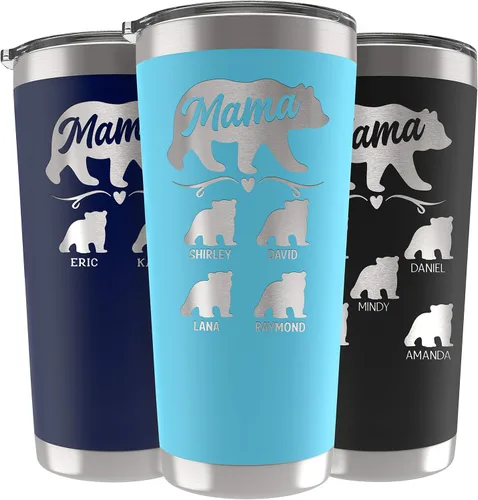 Vista 14 de Vaso de Mamá Oso, vaso personalizado para mamá Oro Rosa