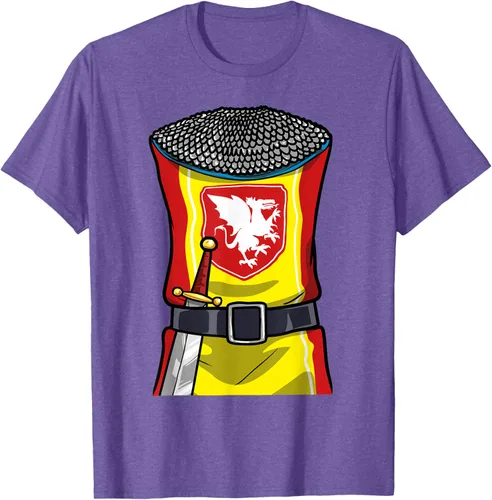 Vista 9 de Disfraz medieval de caballero de Halloween, camiseta para niños con espada de armadura, Negro, S