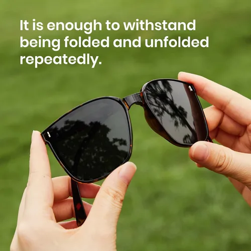 Vista 7 de Cyxus Square Folding Foldable Sunglasses Women Men Uv400 Protection Anti Glare TR90 Ultralight Foldable