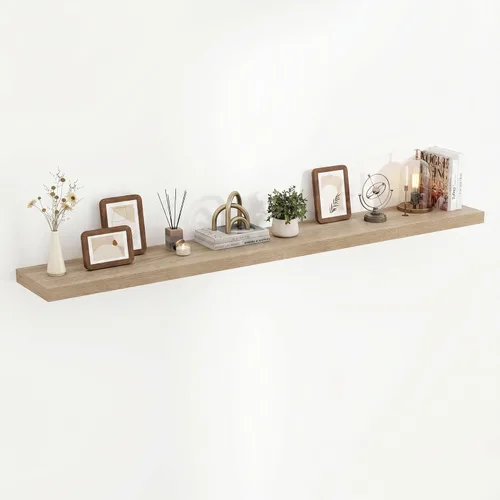 Vista 21 de Acovy Estantes flotantes de 16 pulgadas, estantes flotantes de 16 x 9.25 x 1.5 pulgadas de profundidad para pared, estantes de madera para baño