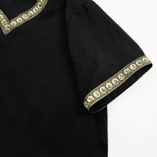 Vista 6 de Túnica medieval de caballero para hombre, disfraz de pirata vikingo para Halloween, guerrero renacentista, camisetas LARP, camisas vintage