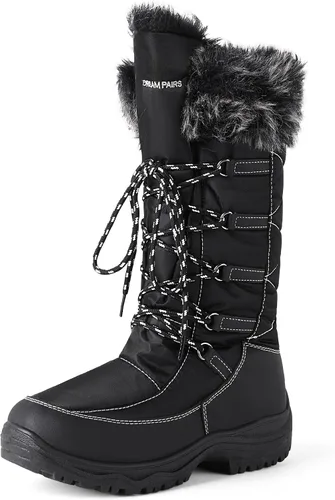 Vista 10 de DREAM PAIRS Botas de nieve de invierno para mujer, de media caña y con forro de piel sintética Marrón