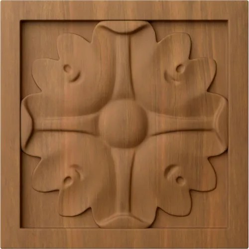 Vista 17 de Ekena Millwork ROS03X03X00EDAL Roseta cuadrada pequeña de Edimburgo, 3 pulgadas de ancho x 3 pulgadas de alto x 5/8 pulgadas de largo, aliso