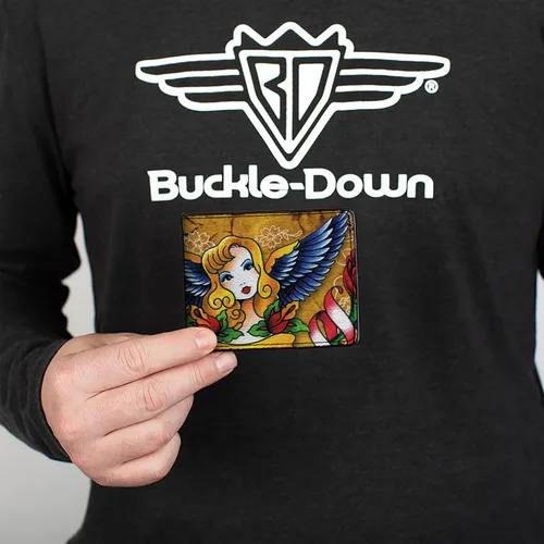 Vista 3 de Buckle-Down Billetera plegable PU para hombre, TJ-Blonde, multicolor, 4.0" x 3.5", Varios