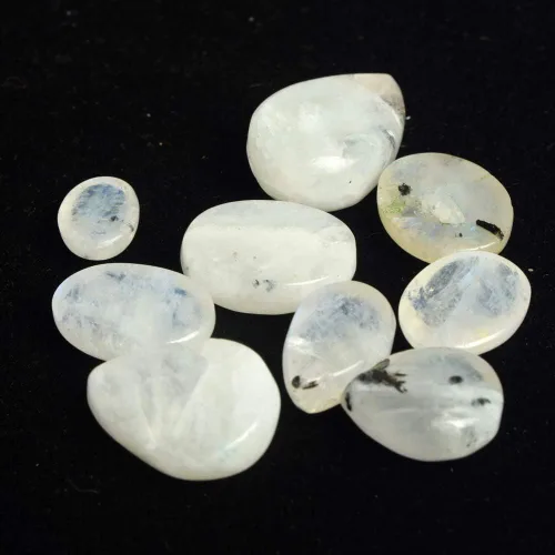 Vista 6 de GEMHUB Natural Mix Cabujón Multi-Fire Moonstones 100 Ct Lote de 9 piezas de piedras preciosas sueltas