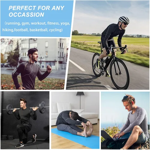 Vista 6 de SPVISE Paquete de 1 o 3 camisetas de compresión para hombre, de manga larga, para entrenamiento, gimnasio, correr, ropa interior deportiva fresca