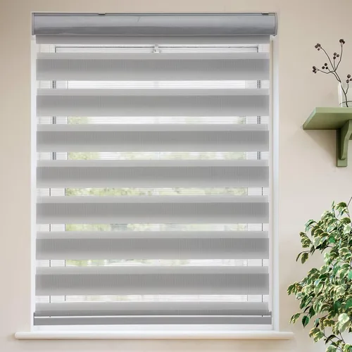 Vista 16 de Personalizadas MYshade - Persianas de cebra para ventanas sin cordones, persianas para ventanas con filtro de luz, tratamientos para ventanas