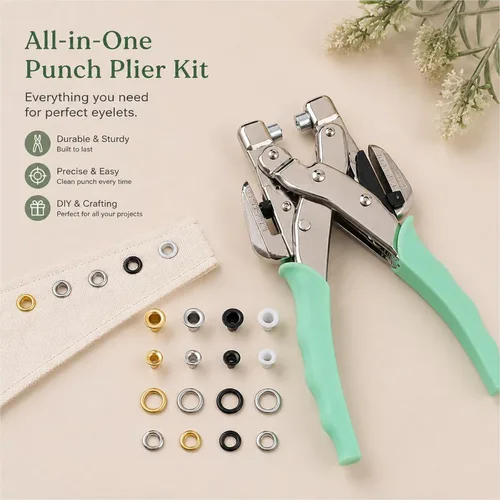 Vista 4 de CYFUN DESIGN Kit de herramientas de ojal, perforador de cuero