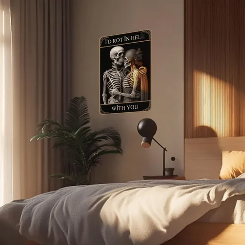 Vista 2 de Earus Decoración gótica para pared, novia, pareja, regalos góticos para él y ella con frases románticas, arte de pared de habitación de amante
