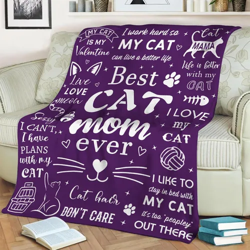 Vista 5 de Mosslink Manta de Mamá Gatuna 60"x50", Regalos para Amantes de los Gatos para Mujeres, Regalos de Gatos para Amantes de los Gatos, Regalos de Mamá