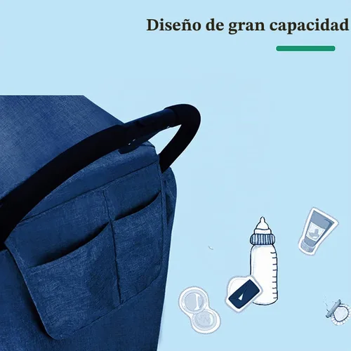 Vista 4 de Funda de lluvia universal para cochecito de bebé, protector de lluvia, impermeable, protector contra el clima, cubierta de cochecito de bebé con Azul