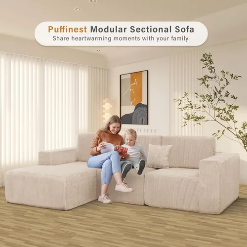 Vista 8 de Sofás deshuesados de 111 pulgadas para sala de estar, sofá de nube de 3 piezas, sofá modular modular profundo seccional, sofás comprimidos para sala