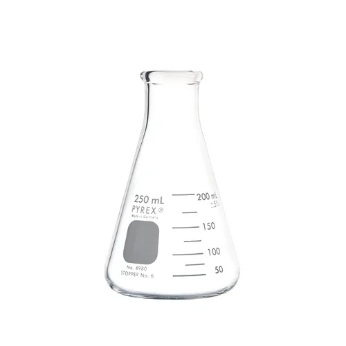 Vista 4 de PYREX PYREX - Frasco Erlenmeyer de boca estrecha con borde resistente, frasco de vidrio de borosilicato para química de primera calidad
