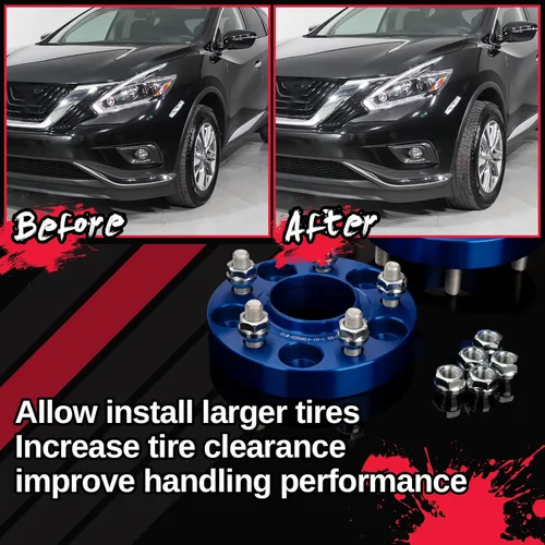 Vista 6 de KSP - Separadores de ruedas de 5 x 114.3 para G35 G37 350Z 370Z 240Sx 300Zx Altima, 1 pulgada de grosor, 5 x 4.5 centrado en el cubo de 2.602 in