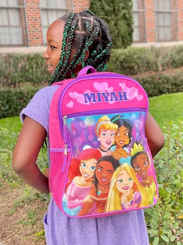 Vista 3 de Mochila escolar personalizada de 16 pulgadas - Princesses Squad