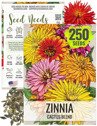 Vista 12 de Seed Needs State Fair - Semillas de zinnia para plantar flores cortadas mixtas, 1 paquete 4-Mezclado