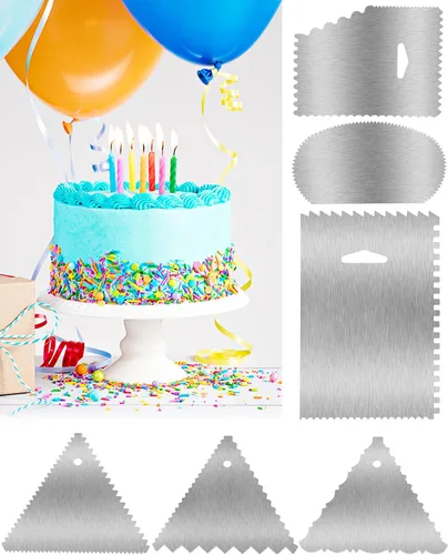 Vista 5 de Nuevo 6pcs Cake Scraper 430 inoxidable Decoración Peine y glaseado más suave