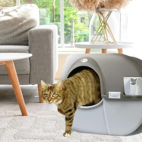 Vista 5 de Omega Paw NRA15-1 Caja de arena de limpieza automática Roll 'n Clean, regular, peltre, normal, Pewter