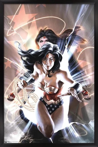 Vista 8 de Trends International DC Comics - Póster de pared de la Mujer Maravilla, 14.725 x 22.375 pulgadas, versión enmarcada de madera de granero