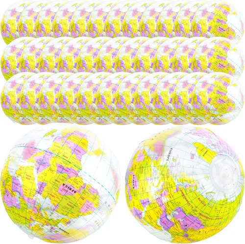 Vista 8 de Globo inflable de 16 pulgadas para inflar, globo del mundo de PVC, bola de playa, juguetes para niños, juego de piscina, juego en el aula, jugar