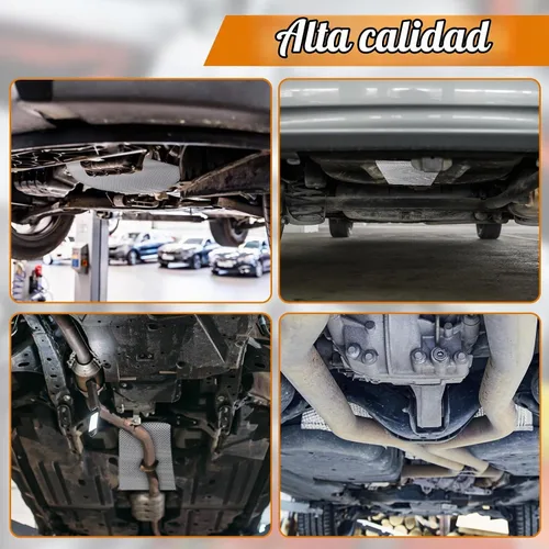 Vista 3 de Protector térmico de escape para automóvil, 15 x 93 pulgadas, material de protección térmica de aluminio en relieve con 20 bridas de metal