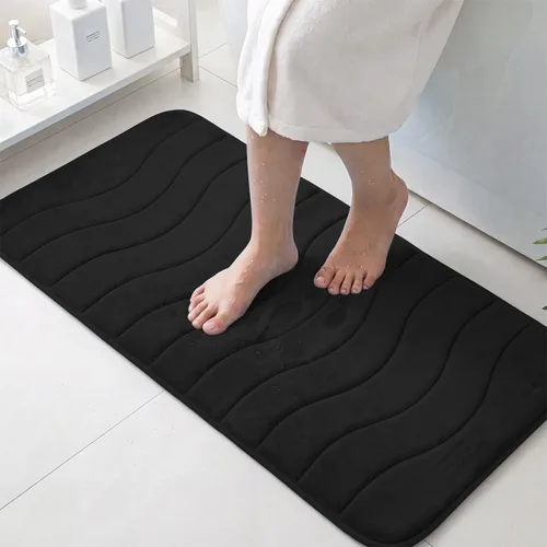 Vista 33 de Flamingo P Alfombra de Baño de Espuma Viscoelástica Tapetes de Baño Alfombra Antideslizante Absorbente de Agua para Ducha, 24x17 pulgadas, Verde Aqua