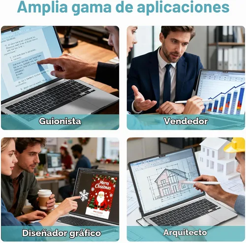 Vista 7 de Marco magnético para pantalla táctil para MacBook Air de 15 pulgadas, panel táctil infrarrojo de alta precisión, compatible con múltiples gestos