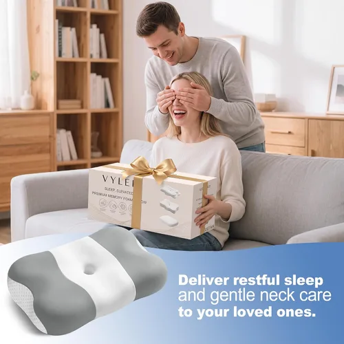 Vista 7 de VYLEE Almohada cervical cervical para dormir, almohadas ergonómicas
